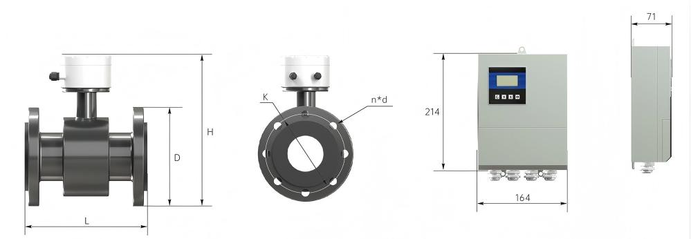 電磁流量計(jì)-外形尺寸 電磁流量計(jì)-外形尺寸